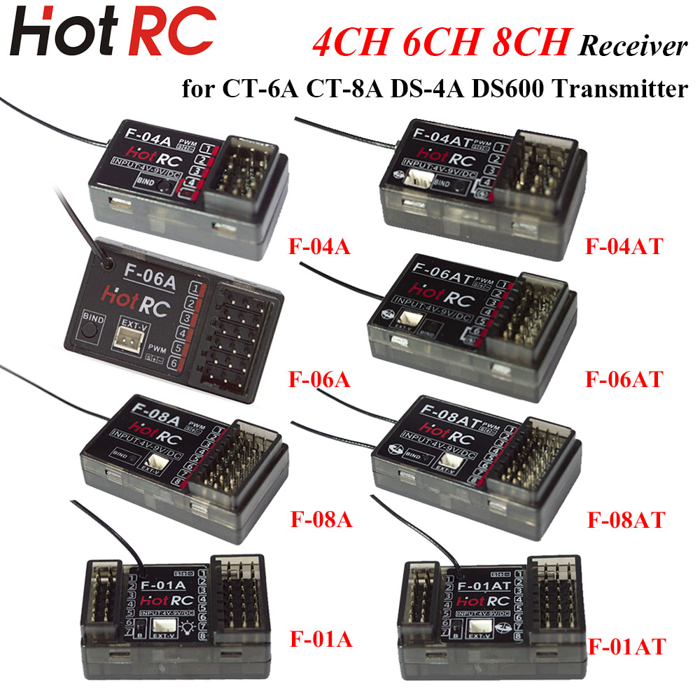 Drone Racing Receiver - HOTRC 2,4GHz 4/6/8-Kanal F-04A F-06AT F-08AT